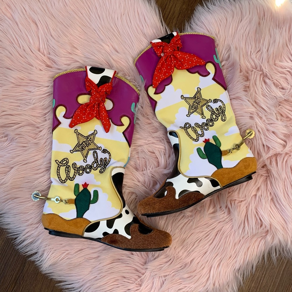 Toy Story RARE Sold Out Irregular Choice Woody Cowgirl / Cowboy Boots - Picture 7 of 12